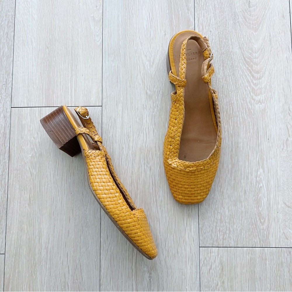 Sezane Yellow Woven Heels - size EU39